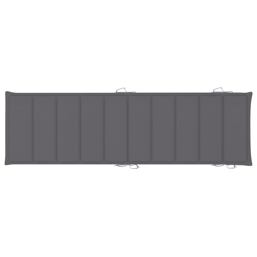 Perna pentru sezlong de gradina, vidaXL, Poliester, 186 x 58 x 4 cm, Antracit