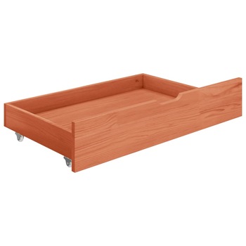Set de 2 sertare de pat, pe rotile, vidaXL, Lemn masiv de pin, 95 x 60 x 17,5 cm, Maro miere Set de 2 sertare de pat, pe rotile, vidaXL, Lemn masiv de pin, 95 x 60 x 17,5 cm, Maro miere