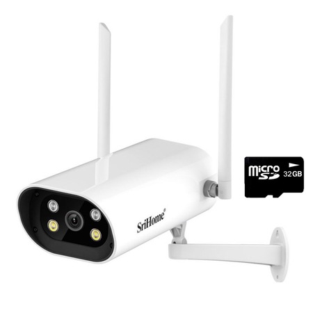 Camera de supraveghere 4MP, WIFI SriHome™ SH037 Pro interior/exterior, 4X zoom, rezistenta la apa, tehnologie HDR, sunet bidirectional, senzor miscare, alb