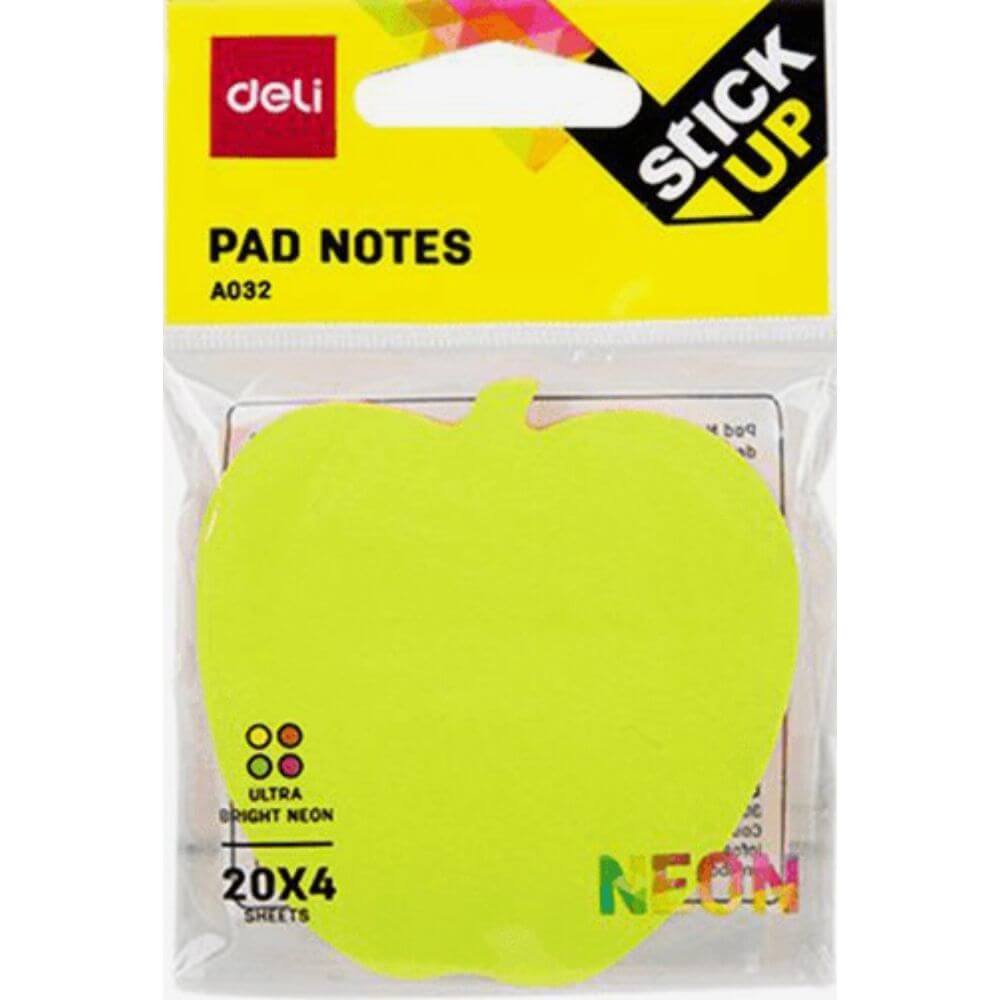 Notite Adezive Deli Stick Up, Mar, 76x76 mm, 4 Culori Neon, 80 File/Set
