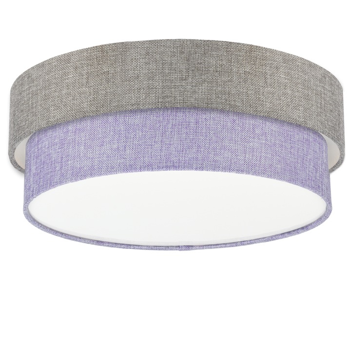 Плафон Electro Style, CAKE, Метал, PVC, Текстил, Лилав/Сив, 39 x 35