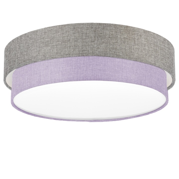 Плафон Electro Style, CAKE, Метал, PVC, Текстил, Лилав/Сив, 59 x 55