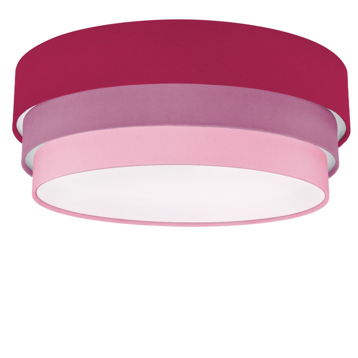 Плафон Electro Style, CAKE, Метал, PVC, Текстил, Розов/Лилав, 59 x 55