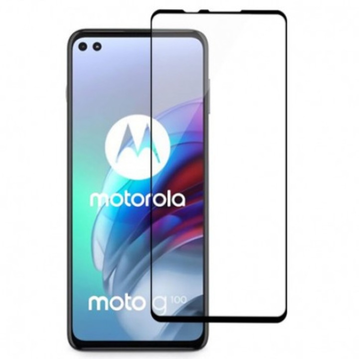 Edzett üveg kijelzővédő fólia Motorola Moto G100 full face 3D-hez