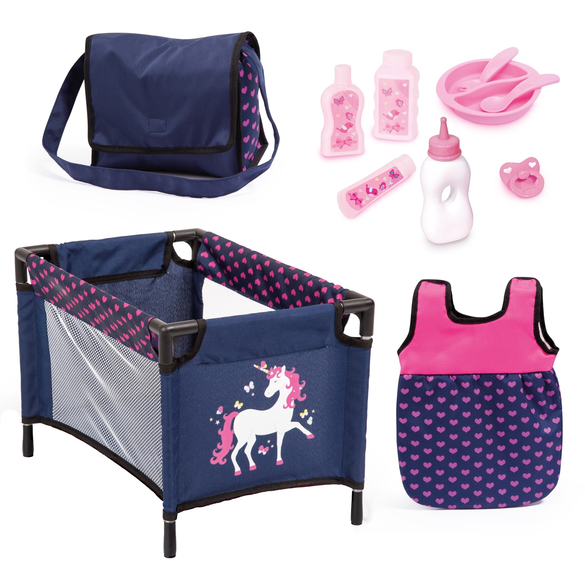 Set accesorii pentru papusi, Bayer Care 61754AC, albastru, roz