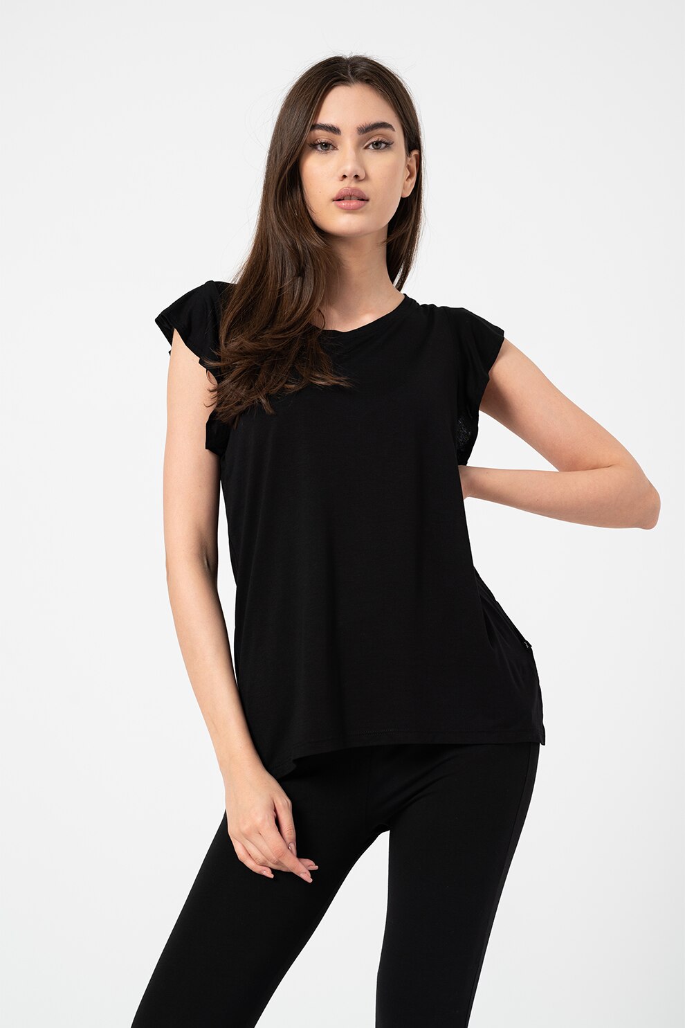 LTB, Tricou lejer cu decolteu rotund, Negru