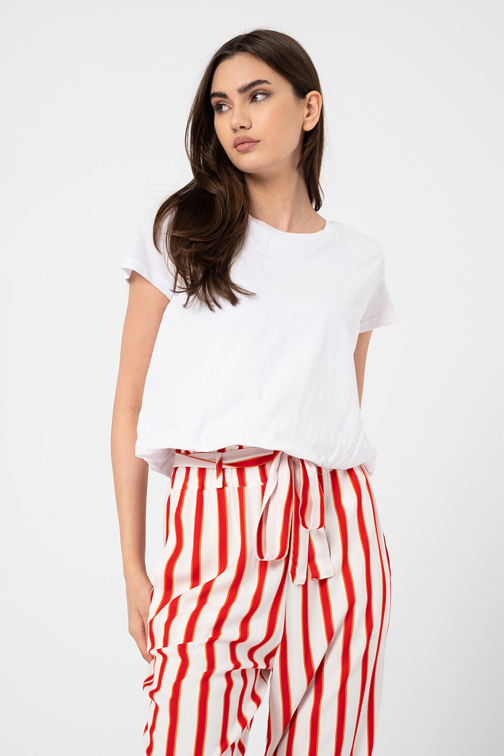 LTB, Tricou lejer cu decolteu rotund, Alb