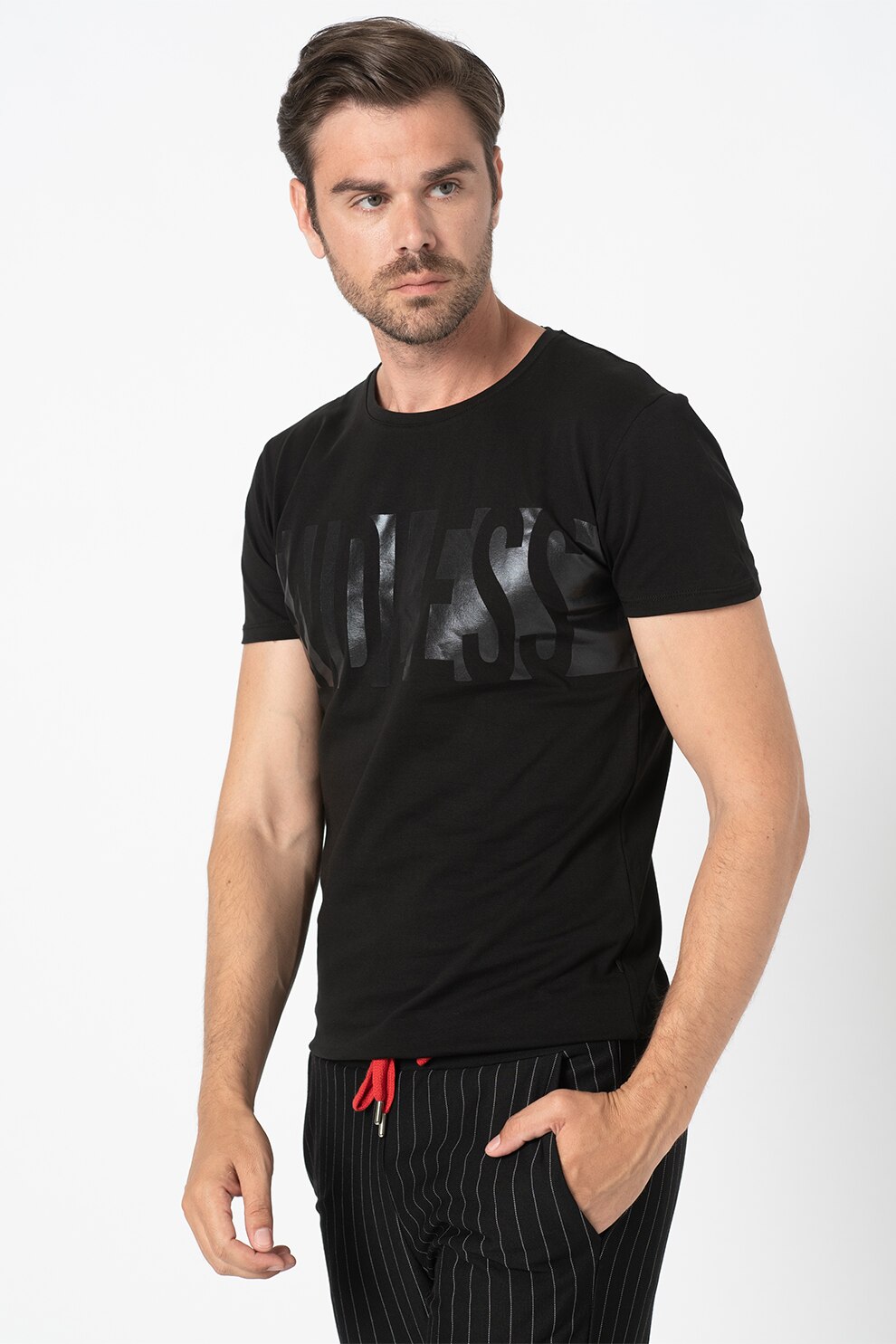 LTB, Tricou cu imprimeu text, Negru