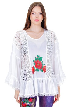 Bluza, Liza Panait, R2439, vascoza, alba, Alb Bluza, Liza Panait, R2439, vascoza, alba, Alb