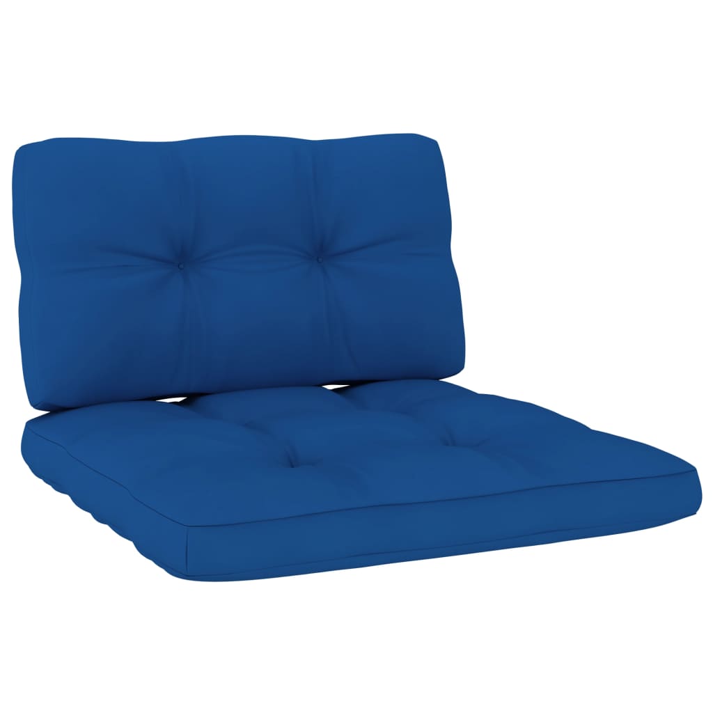 Set de 2 perne pentru canapea din paleti vidaXL, Tesatura-poliester, 70 x 70 x 12 cm, Albastru