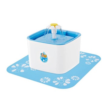 Castron pentru apa pentru animale de companie, Kosiil, 2.5 L, Fantana automata, 3 filtre, Baza silicon, Alb/Albastru Castron pentru apa pentru animale de companie, Kosiil, 2.5 L, Fantana automata, 3 filtre, Baza silicon, Alb/Albastru