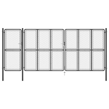 Poarta de gradina, antracit, 200 x 495 cm, otel Poarta de gradina, antracit, 200 x 495 cm, otel