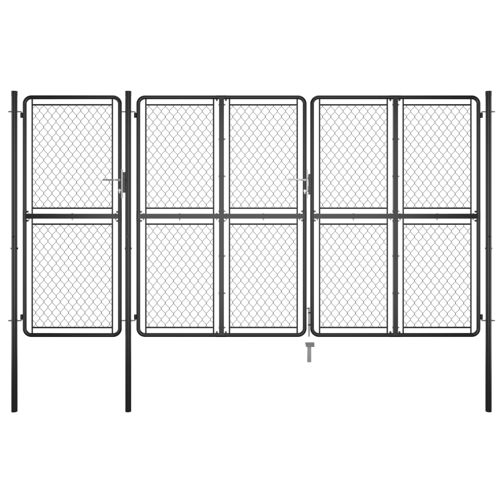 Poarta pietonala de gradina vidaXL, Otel, 150 x 395 cm, Antracit