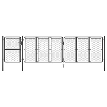 Poarta de gradina, antracit, 125 x 495 cm, otel Poarta de gradina, antracit, 125 x 495 cm, otel