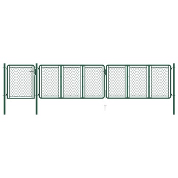 Poarta de gradina, verde, 100 x 495 cm, otel Poarta de gradina, verde, 100 x 495 cm, otel