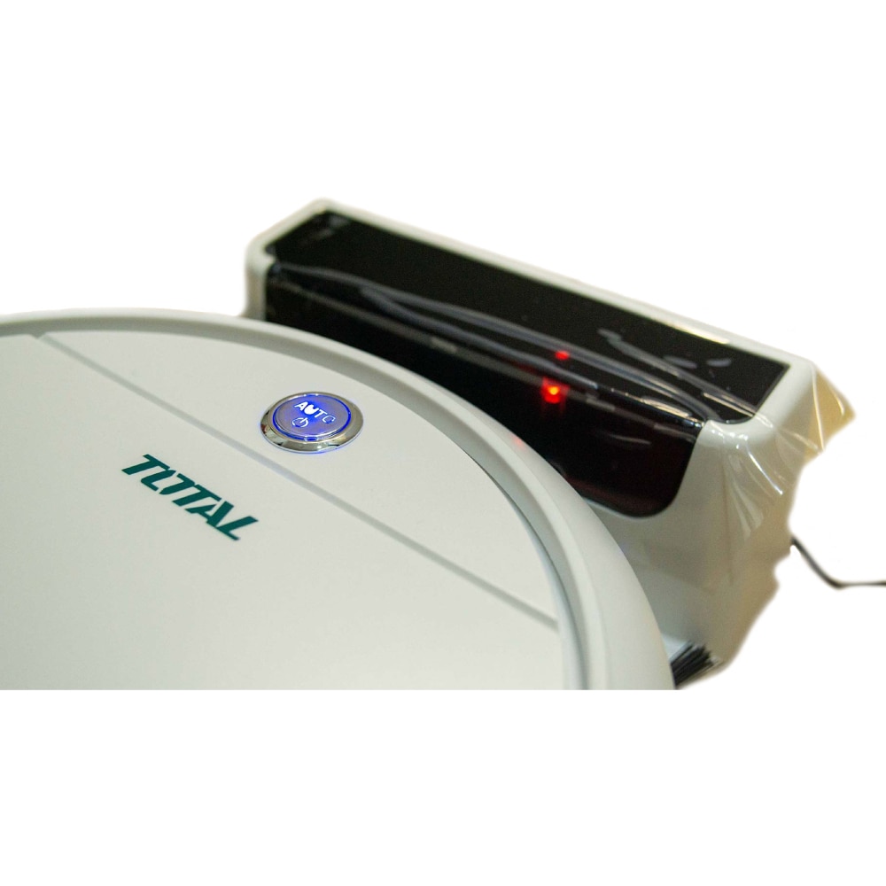 Aspirator robot, Total, Li-Ion, 2 Ah, 0.45 L, 3 functii, Alb