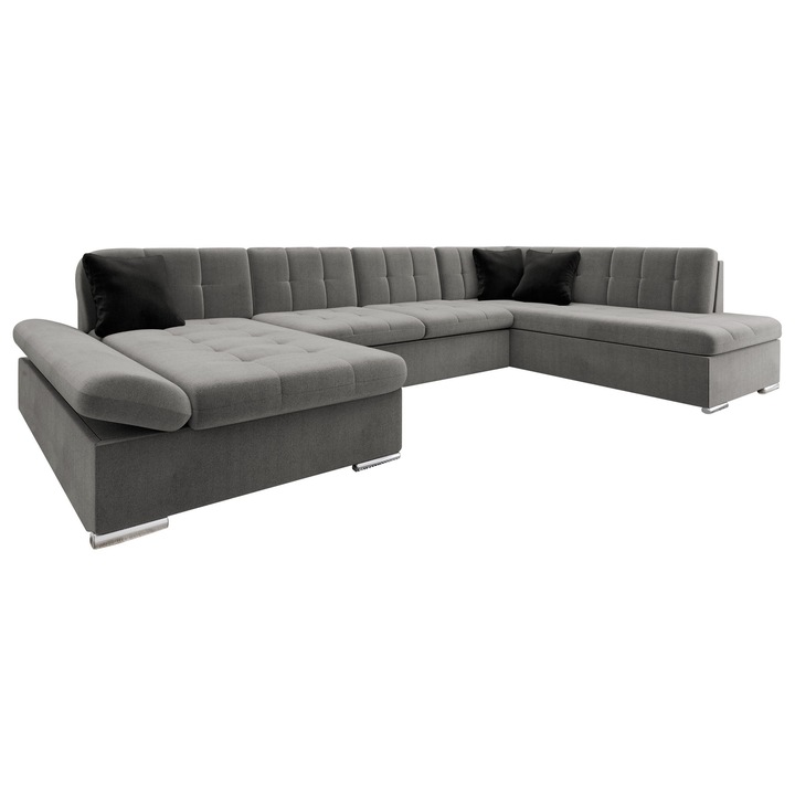 Coltar rabatabil Genero Sale Stanga, MIRJAN 24, grafit / negru, 205x345x76 cm