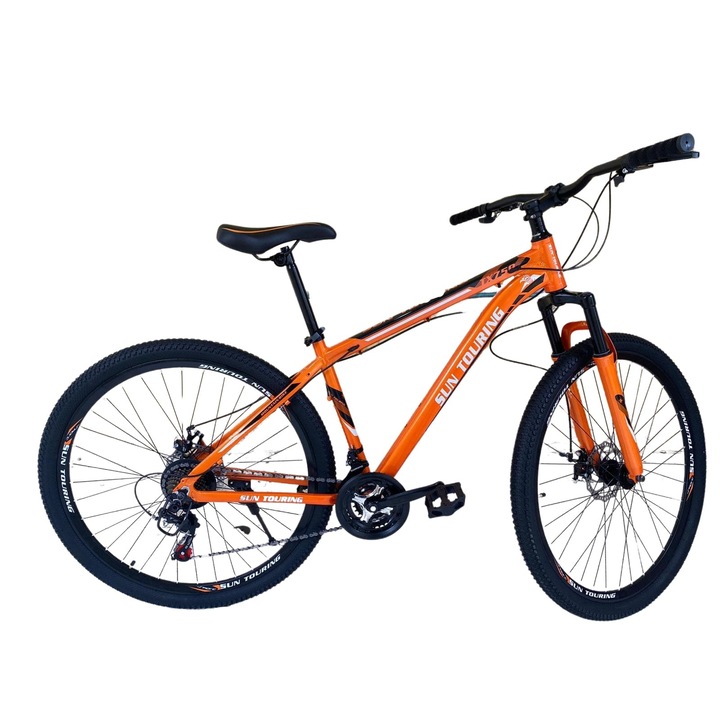 Bicicleta Go Kart 24" Sun, discuri frana fata si spate jante duble, cric, culoare portocaliu