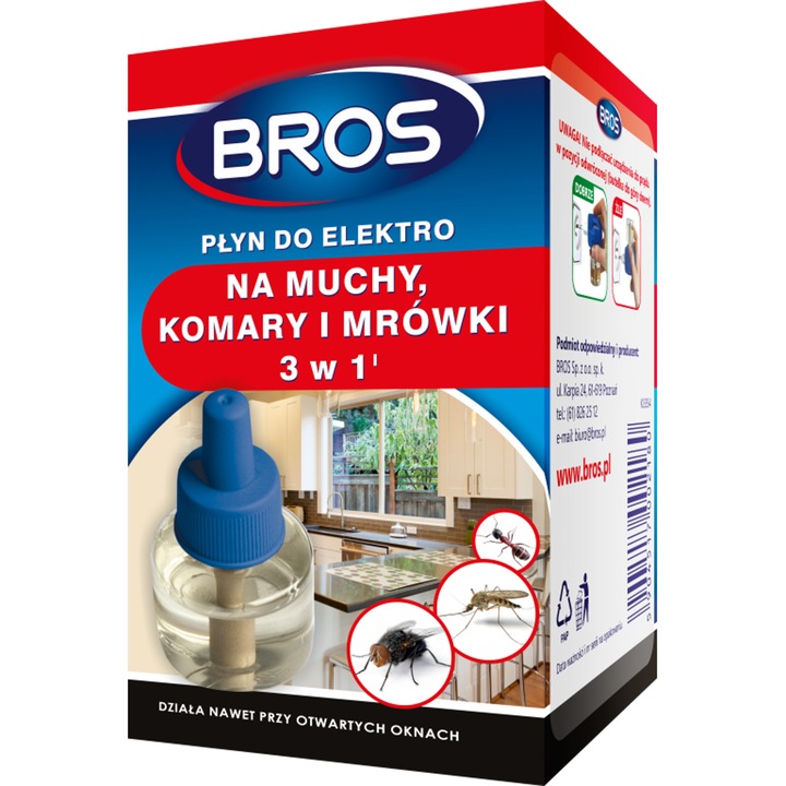Solutie pentru aparat anti tantari Bros Elektro 3 in 1, 30 ml