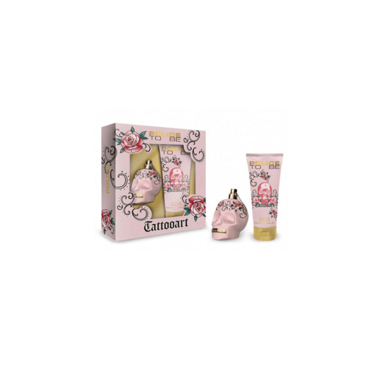 Set Police Tatoo Art, Femei: Apa de parfum, 75 ml + Lotiune de corp, 100 ml
