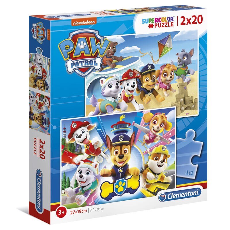Puzzle Paw Patrol V2 , 2x20 piese ,27x19cm, Multicolor