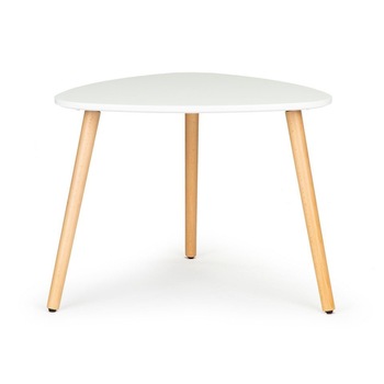 Masuta de cafea iMK, fixa, triunghiulara, MDF vopsit alb, structura lemn, 64 x 47.5 cm Masuta de cafea iMK, fixa, triunghiulara, MDF vopsit alb, structura lemn, 64 x 47.5 cm