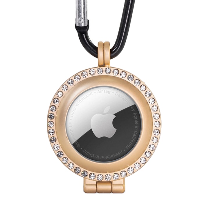 Защитен калъф за Apple AirTag Metal Glamour Design, златен