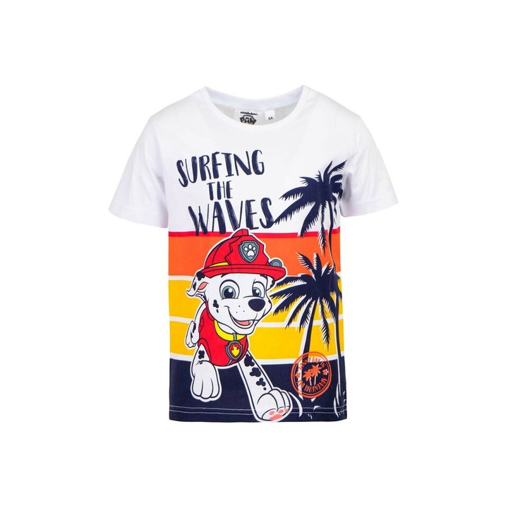 Тениска за момче, Surfing the Waves, оранжева 116 см