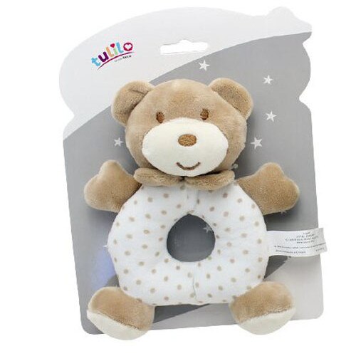 Jucarie plus, ursulet, maro cu buline, 18 cm