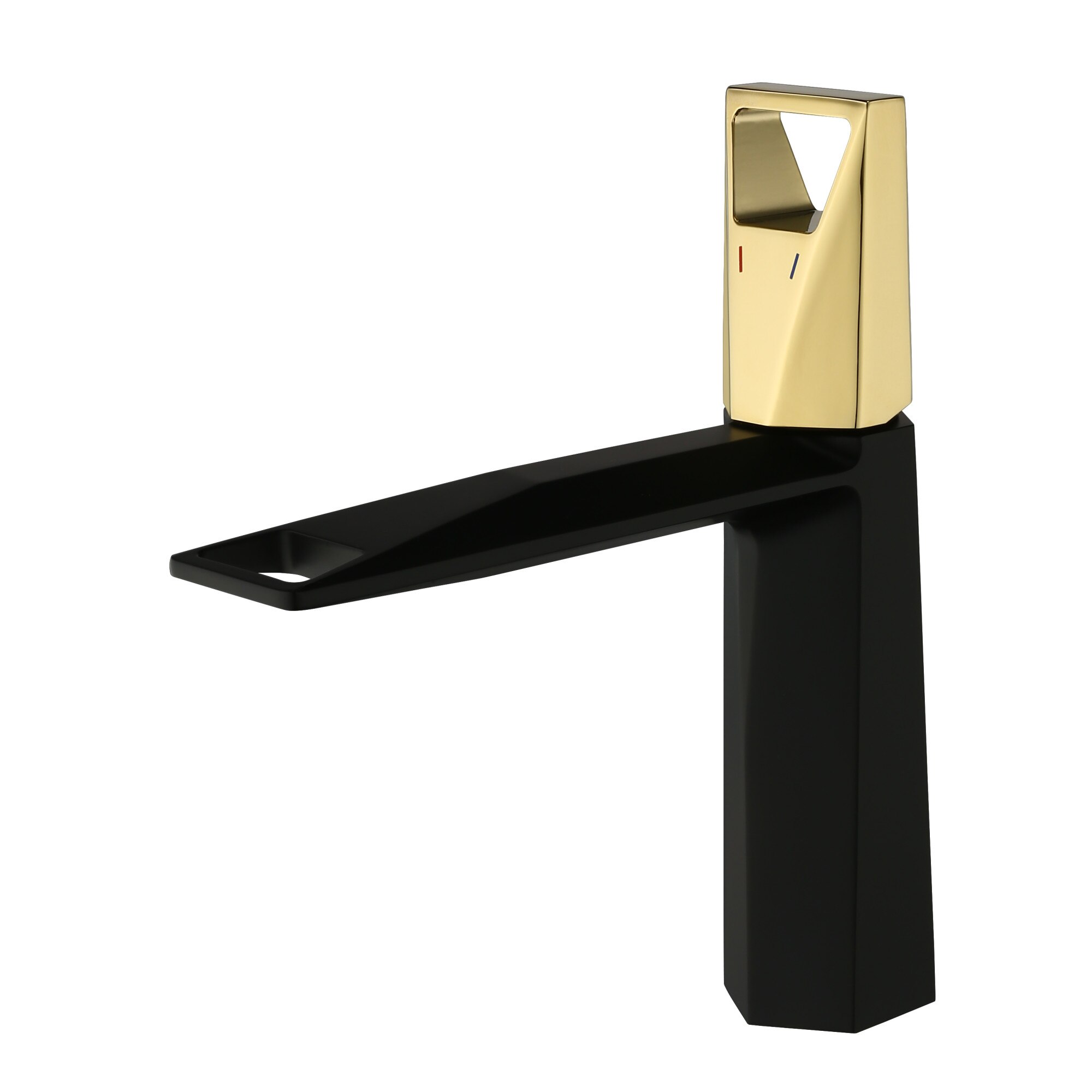 Baterie lavoar, alama sanitara, finisaj satinat, negru cu auriu, 10107H/G