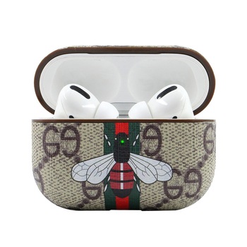 Husa de protectie pentru AirPods Pro/3, Samidy, PC/Piele PU, Model albina, Multicolor Husa de protectie pentru AirPods Pro/3, Samidy, PC/Piele PU, Model albina, Multicolor