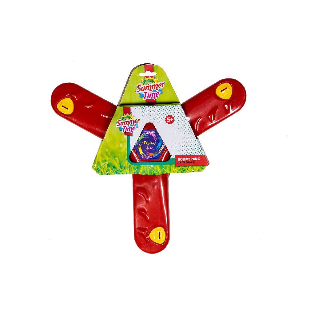 Bumerang Tri Summertime cu 3 brate, 34 cm, rosu