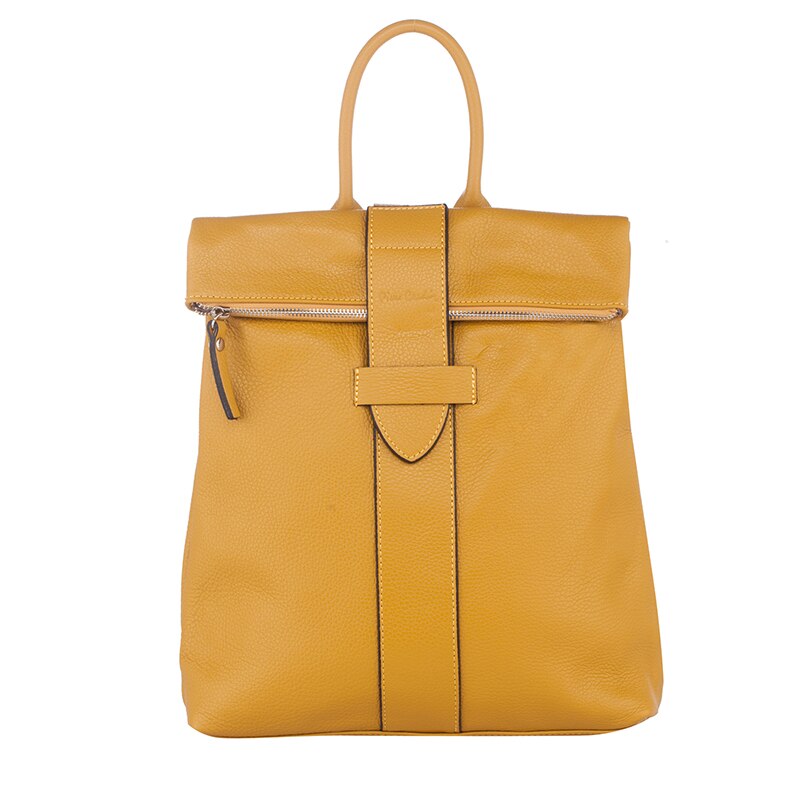 Rucsac din piele naturala- Pierre Cardin, PCL1775Y, 32х34х12, Mustard