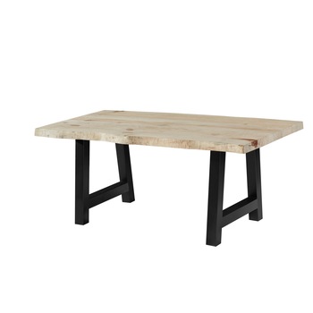 Masa sufragerie, 190x100x76 cm, Lemn/Metal, Negru/Crem Masa sufragerie, 190x100x76 cm, Lemn/Metal, Negru/Crem