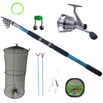 Set lanseta telescopica Atafu Carp 3.9 m, mulineta FS 4000, juvelnic, suport U si V, bambina, clopotel, fir 100 m si montura crap Set lanseta telescopica Atafu Carp 3.9 m, mulineta FS 4000, juvelnic, suport U si V, bambina, clopotel, fir 100 m si montura crap