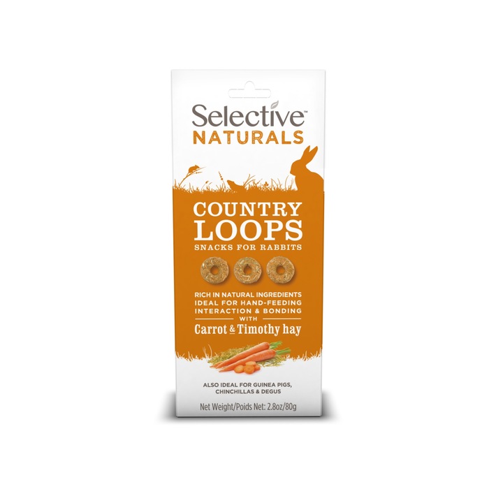 Inele naturale din morcov si fan, Country Loops, Selective Naturals, 80 g