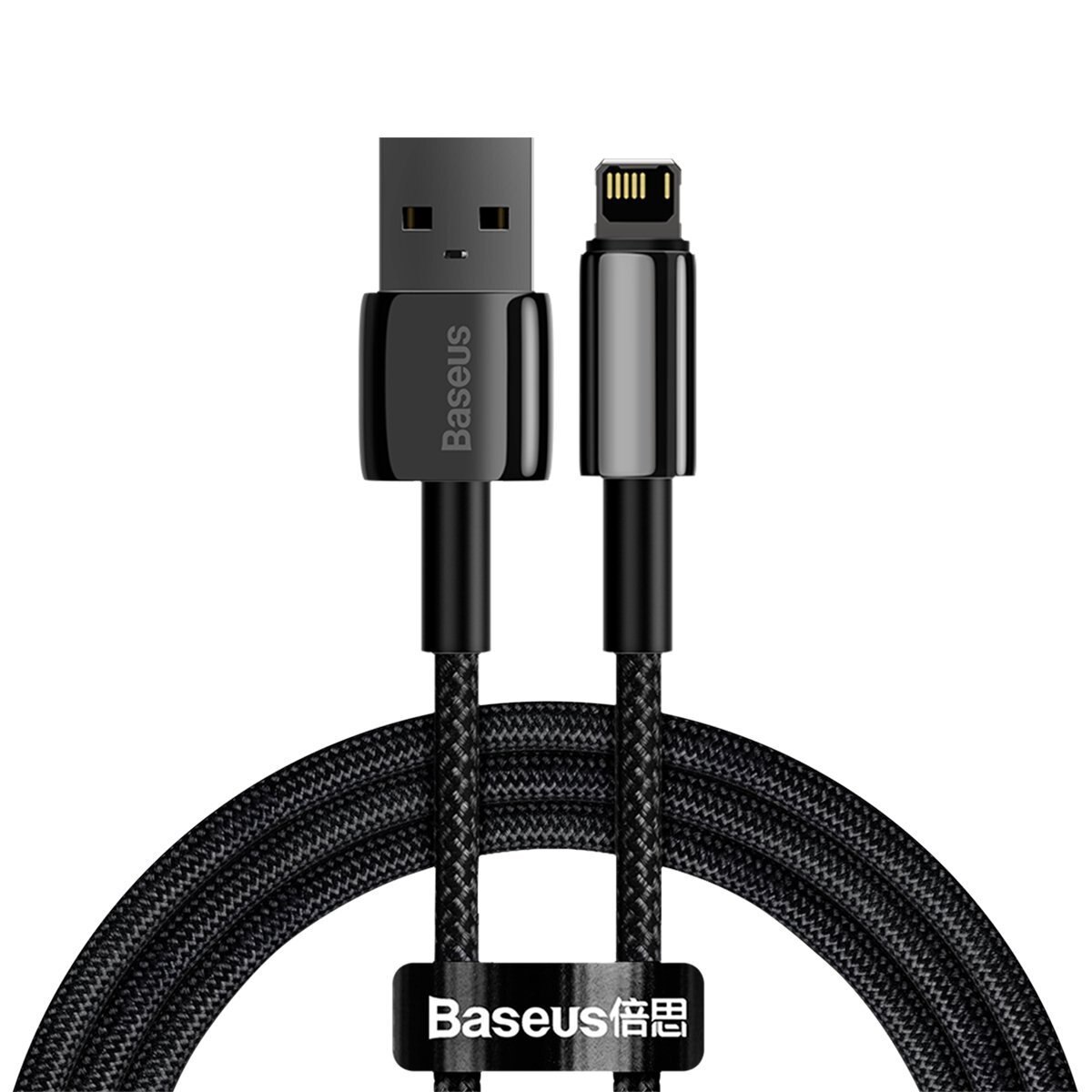 Cablu Tungsten Gold Baseus USB la lightning, 2.4A, 2m, Negru