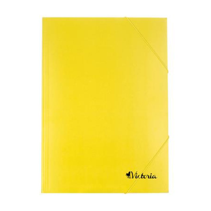 Victoria gumis mappa, karton, A4, sárga