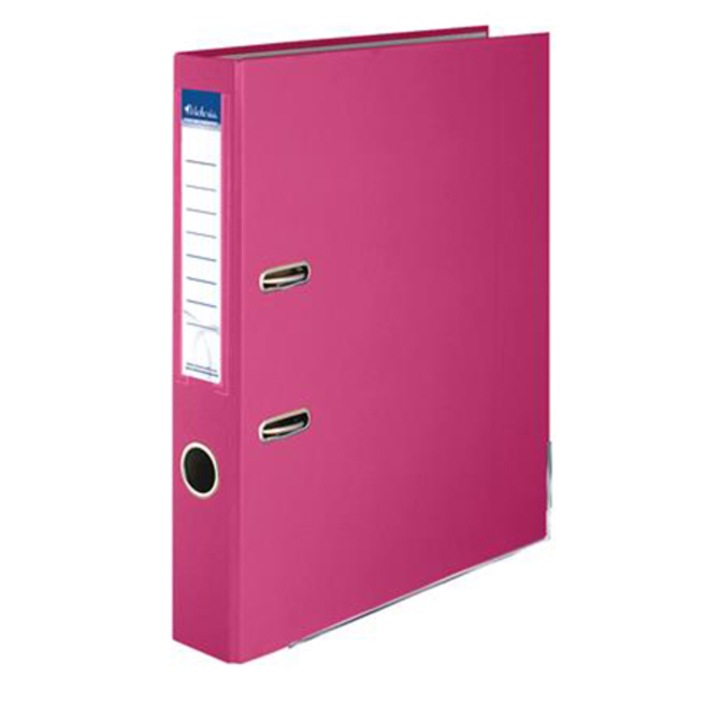 Папка Victoria Basic, 50 мм, A4, PP/картон, със защитна релса, розова