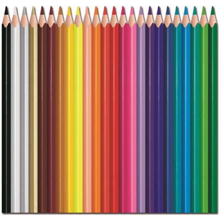 Set 24 Creioane colorate, Maped, Lemn, Triunghi, Multicolor