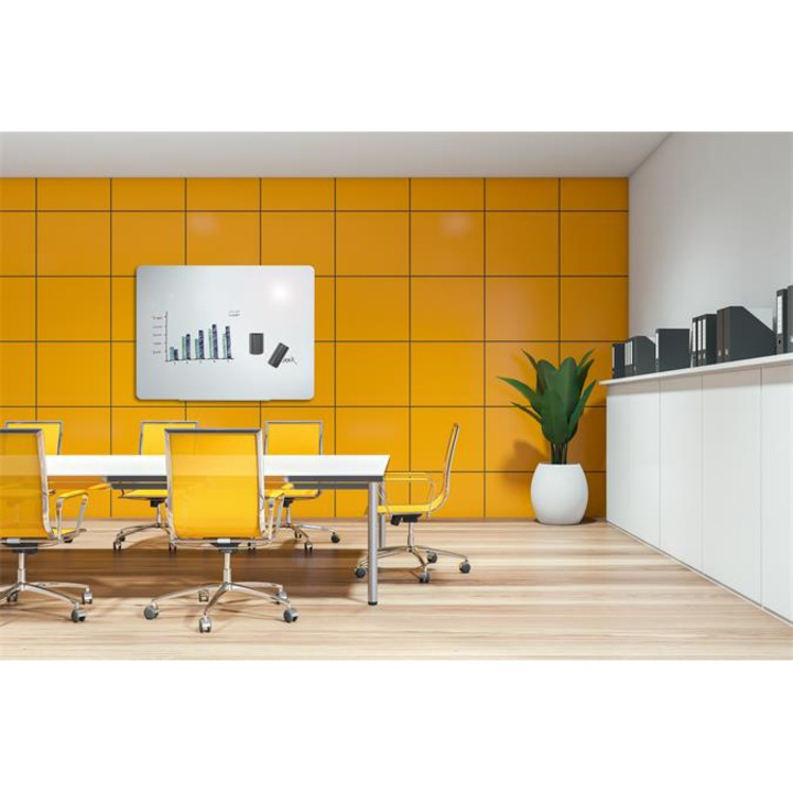 Victoria mágneses üvegtábla, 150x120cm, fehér