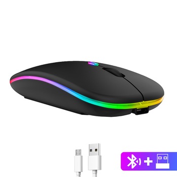 Mouse wireless, Bluetooth 2.4G, Incarcare USB, Negru Mouse wireless, Bluetooth 2.4G, Incarcare USB, Negru