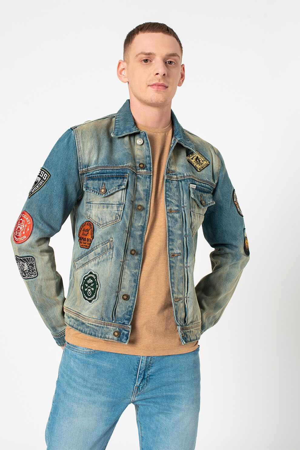Guess Dillon Patch Denim Jacket 