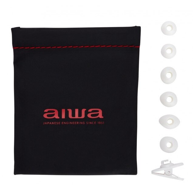 Casti audio, Aiwa, Cu microfon, Alb