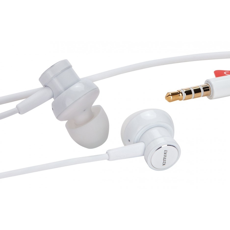 Casti audio, Aiwa, Cu microfon, Alb
