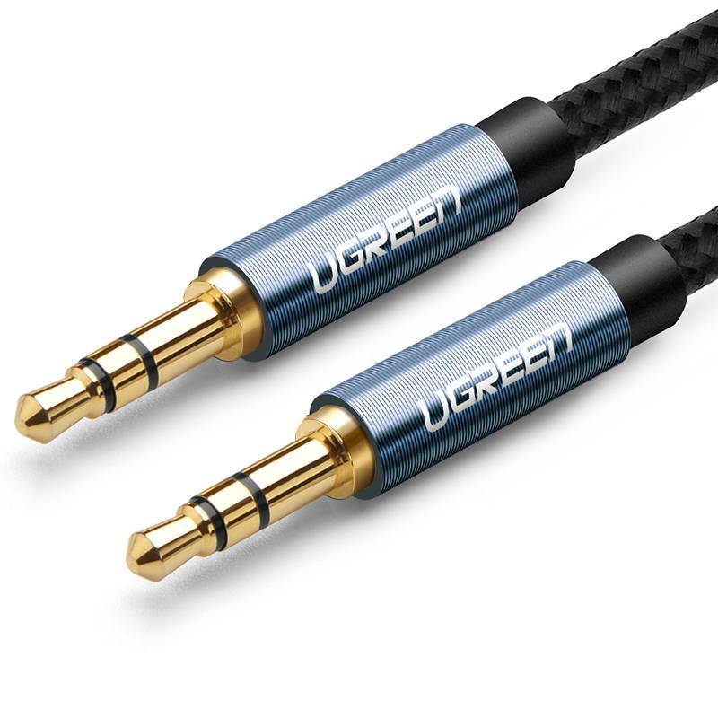 Cablu UGREEN AV112 mini jack 3,5mm AUX, 0,5m, Albastru