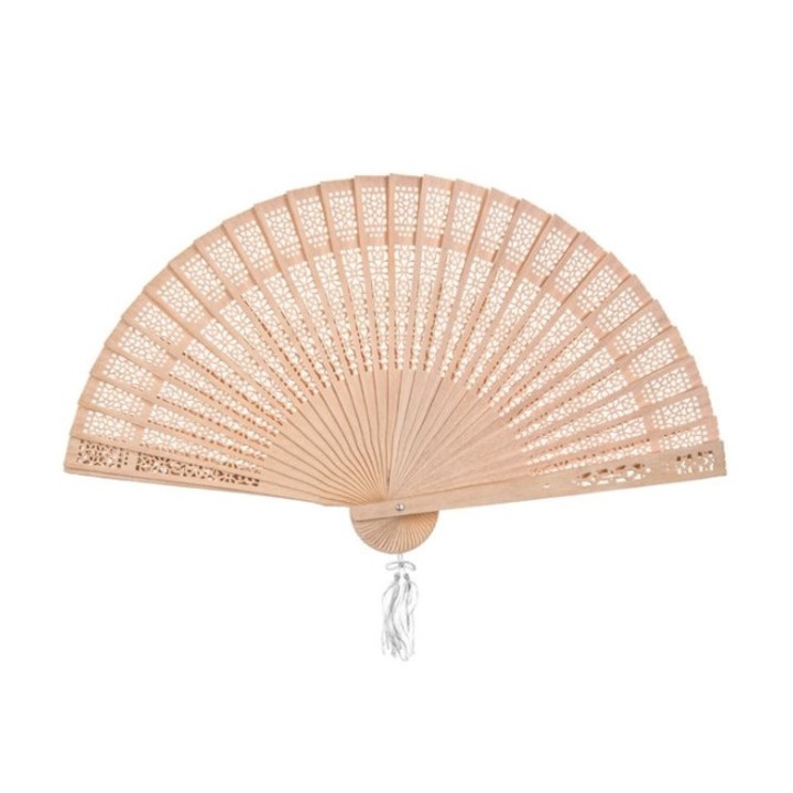 Topi Toy Legyezők, Bambuszfa, mintával, zárt hosszúság 23 cm, nyílás 40 cm, természetes