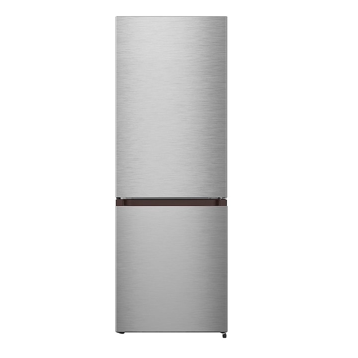 Frigider Bomann, KG 320.2 IX, congelator 53 l, volum 175 litri, H 143 cm, consum redus, silentios, lumina interioara, 2 compartimente, 3 rafturi, suport pentru sticle, decongelare semiautomata, inox