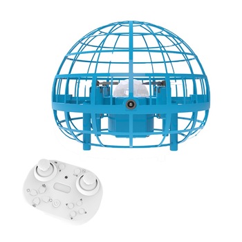 Mini drona ozn cu telecomanda 2.4GHz, 5 senzori infrarosu, efecte de lumina 3D, multiled, Skynor SQN-008, bleu Mini drona ozn cu telecomanda 2.4GHz, 5 senzori infrarosu, efecte de lumina 3D, multiled, Skynor SQN-008, bleu