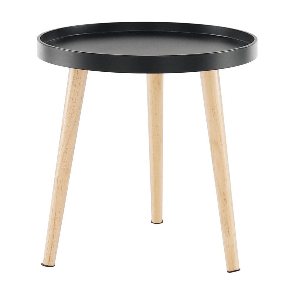 Masuta auxiliara Sani Sanse, 40/40/40 cm, Negru/Natural